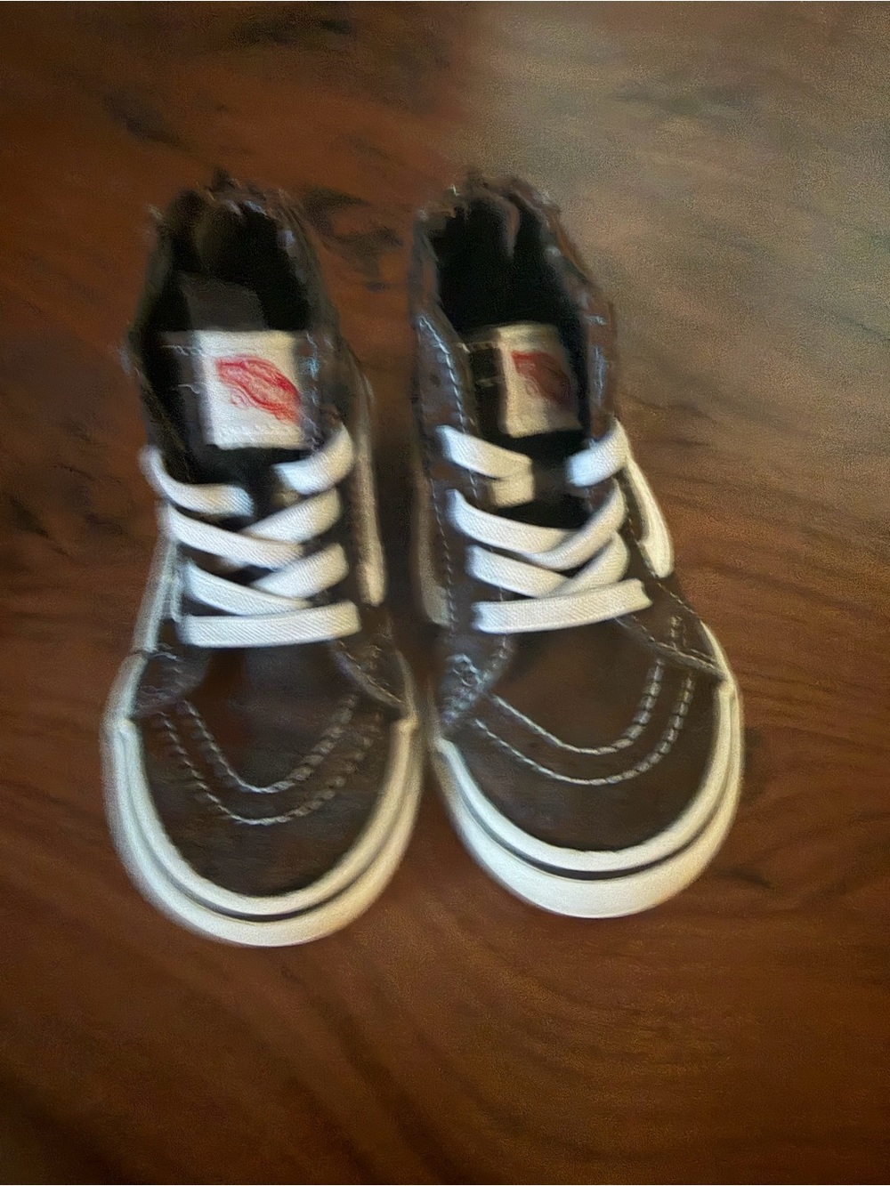 Vans Kids Brown High-Top Sneakers with White Accents
